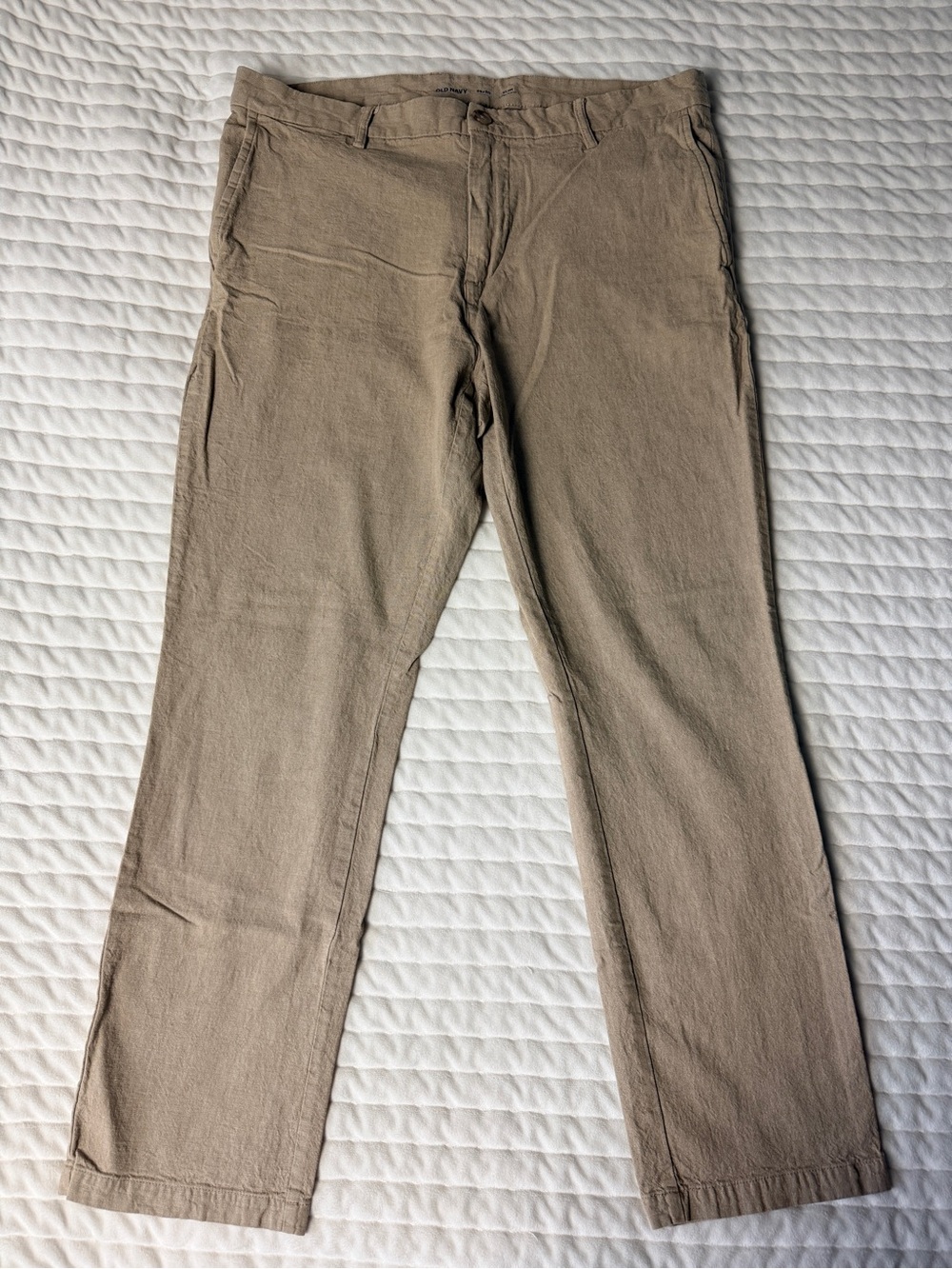 Old Navy Men's Slim Rotation Linen-Blend Chino Pants Tan Khaki 36x30